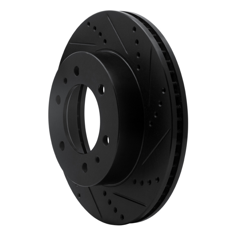 Hummer H3T Brake Rotor (1) - Front Right - R1 Concepts - Drilled & Slotted - Black - `06-`10